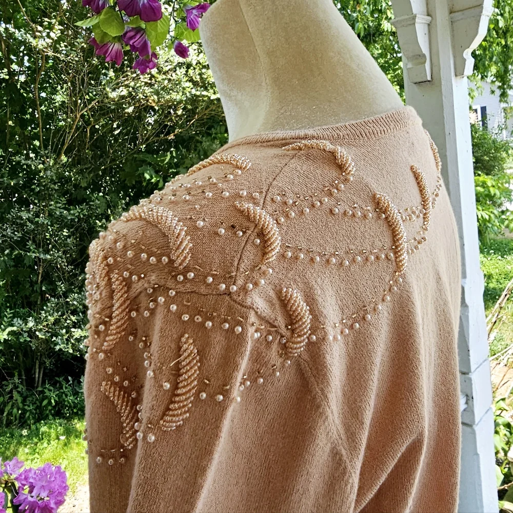 Anne Klein Beaded Cardigan Sweater - Picture 7 of 9